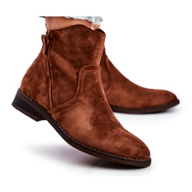 EVE Stivali Donna Cowboy Tacco Piatto Cammello Plemmi marrone