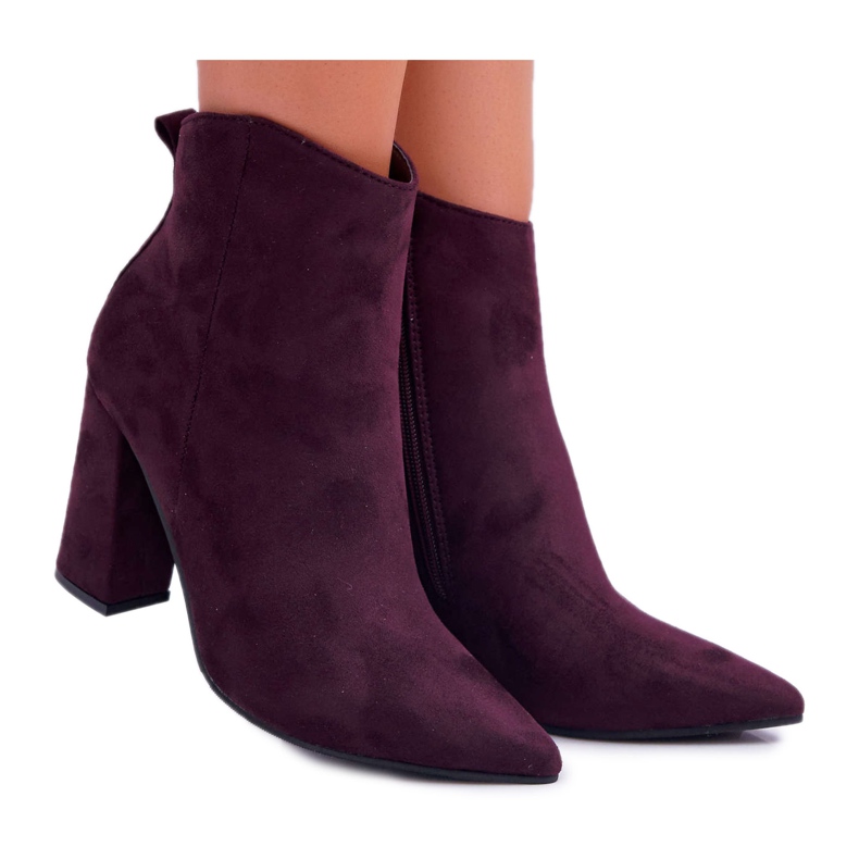 EVE Stivali Da Donna Con Tacco In Pelle Scamosciata Spitz Viola Summe