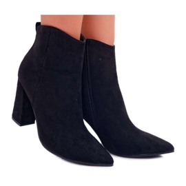 EVE Stivali Da Donna Con Tacco In Pelle Scamosciata Spitz Nero Summe