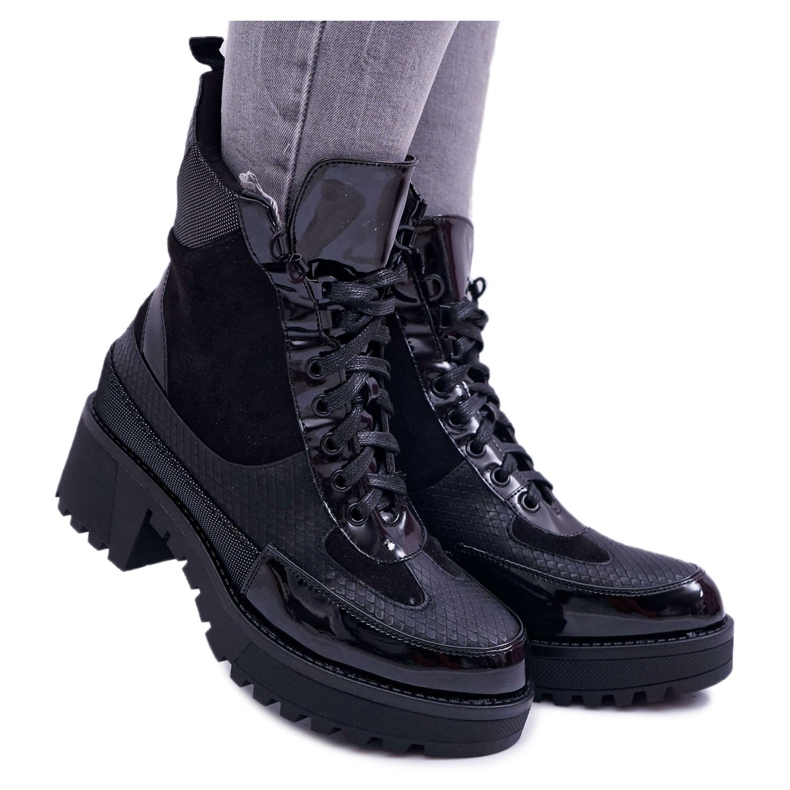 Stivali alti da donna Black Trappers Nemtere nero