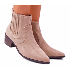 Stivali da donna con tacco piatto Beige Umberco