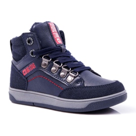Scarpe da bambino per bambini Sneakers Big Star Pelle di pecora Blu navy EE374088