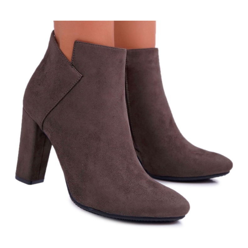 Vinceza Stivali Donna Con Tacco In Camoscio Kaki Ruffle cachi