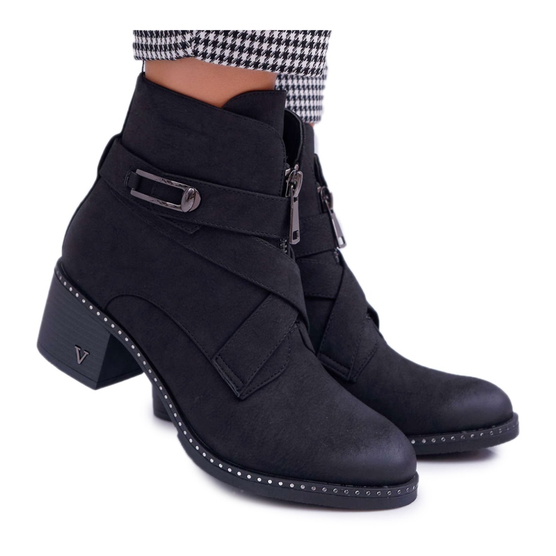 Vinceza Stivali Donna Con Tacco Scamosciato Nero Brave