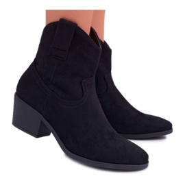 BUGO Stivali da donna con tacco piatto Stivali da cowboy Nero Telifa