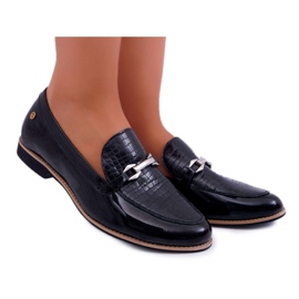 Scarpe brogue da donna Maciejka Mocassini laccati Nero 4099A-01 / 00-1