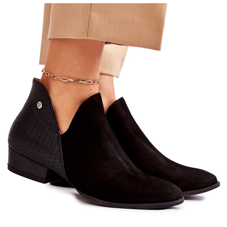 Stivali piatti da donna Maciejka Pelle Nero 04091-62 / 00-5
