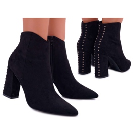 SEA Stivali Da Donna Con Tacco Alto Con Rivetti In Spitz RB23P Black Snack nero
