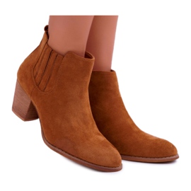 FRID Stivali da donna con tacco alto in camoscio cammello Gomen marrone