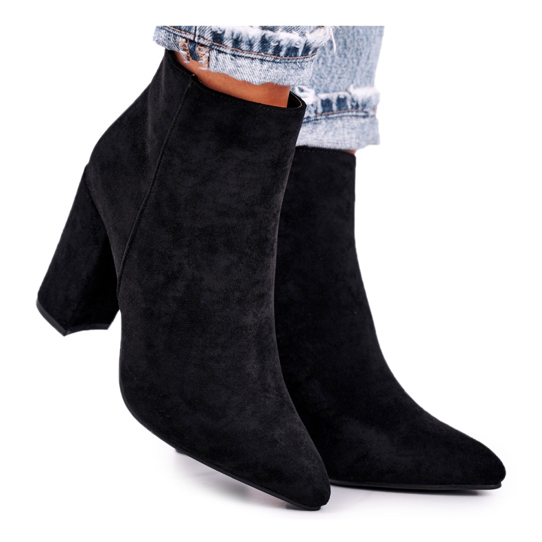 FW1 Stivali da donna con tacco Suede Black Sharks nero