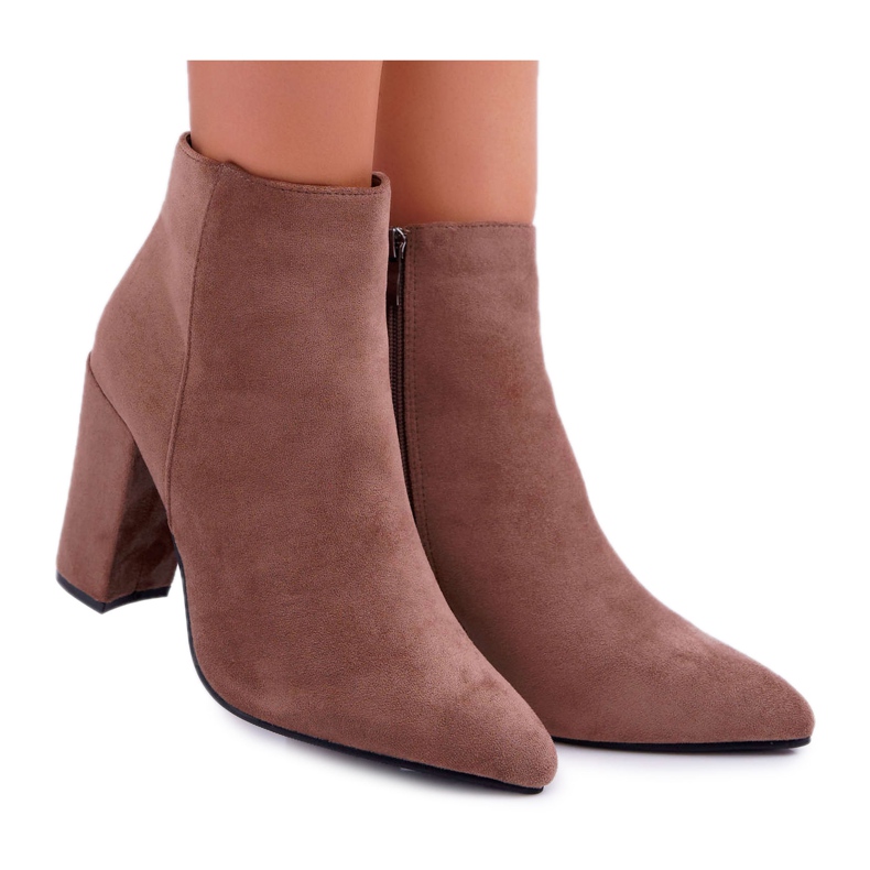 FW1 Stivali da donna con tacco Suede Khaki Sharks cachi