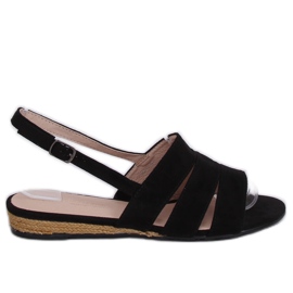Sandali neri espadrillas 9291 Negro nero