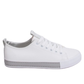 Sneakers da donna bianche e grigie R13YD1388-11 Grey bianco grigio