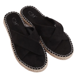 Pantofole espadrillas nere 499-35 Nero
