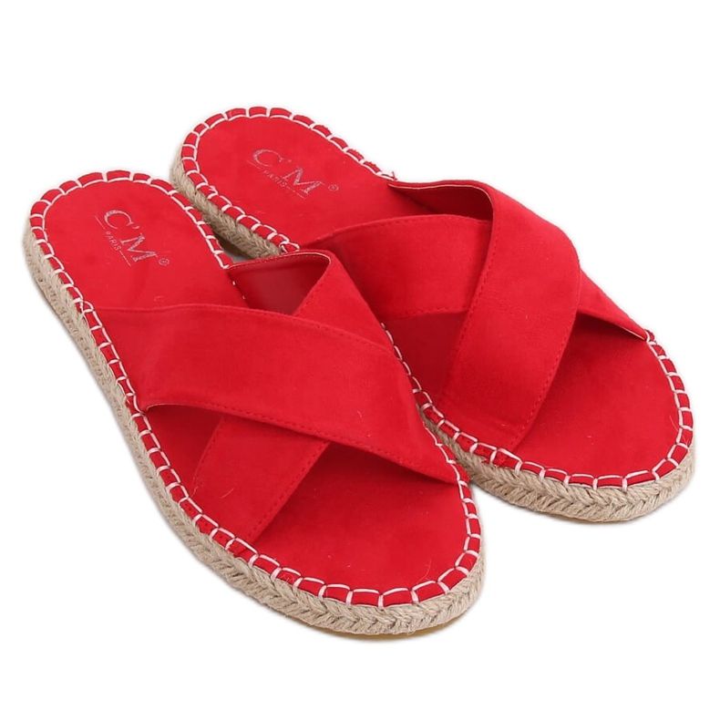 Pantofole espadrillas rosse 499-35 Rosso