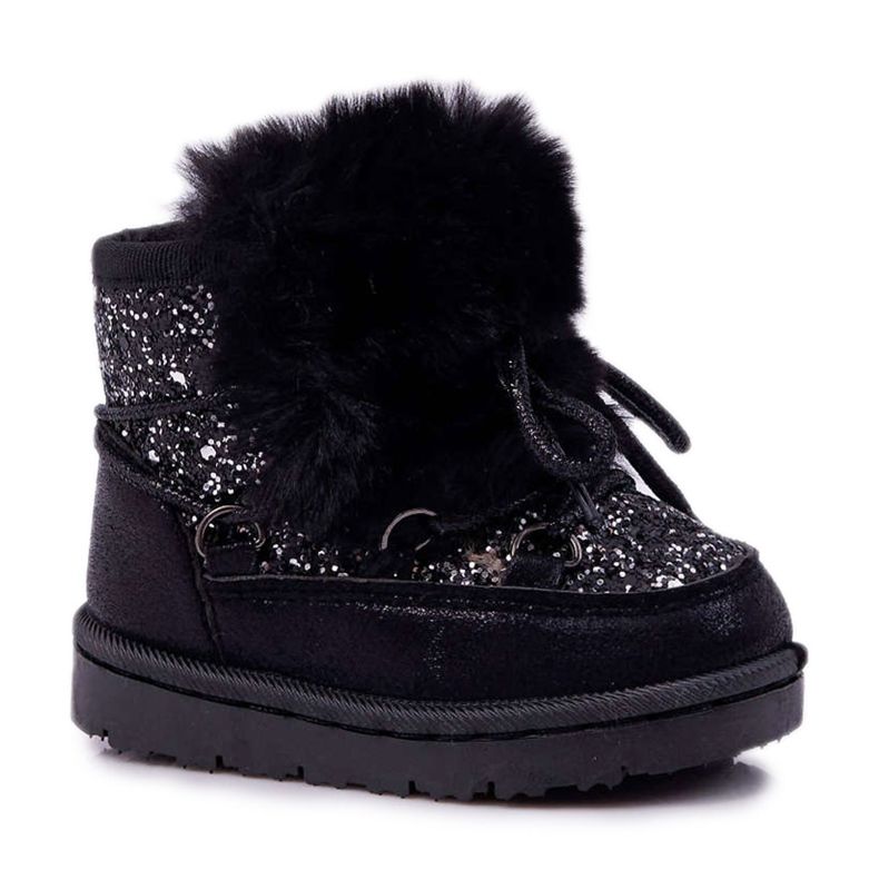 FRROCK Stivali Da Neve Per Bambini Con Pelliccia Minnie Nero
