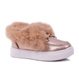 Sneakers Bambini Con Pelliccia Warm Champagne Grendy d'oro