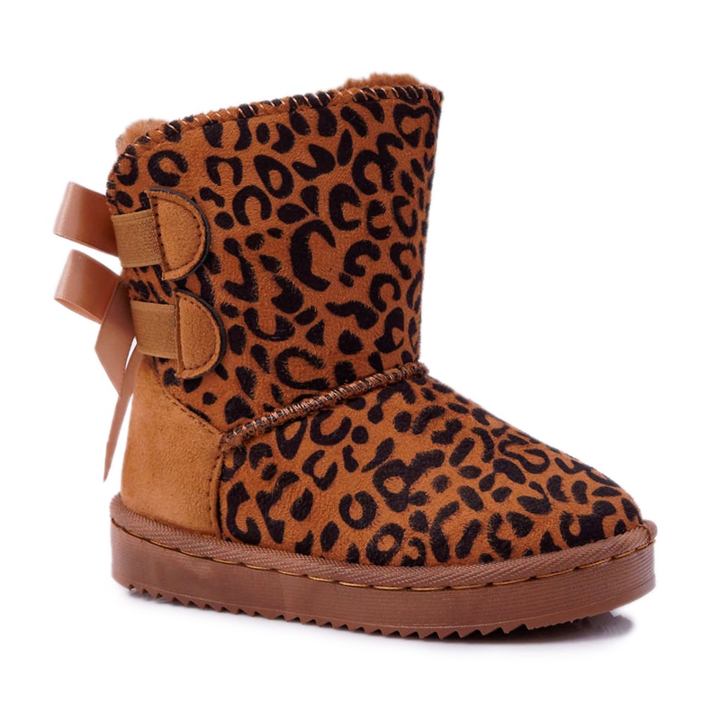 FRROCK Stivali Da Neve Per Bambini Con Pelliccia Leopardata Fiona marrone