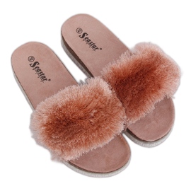 Rosa BG57P Pantofole rosa con pompon
