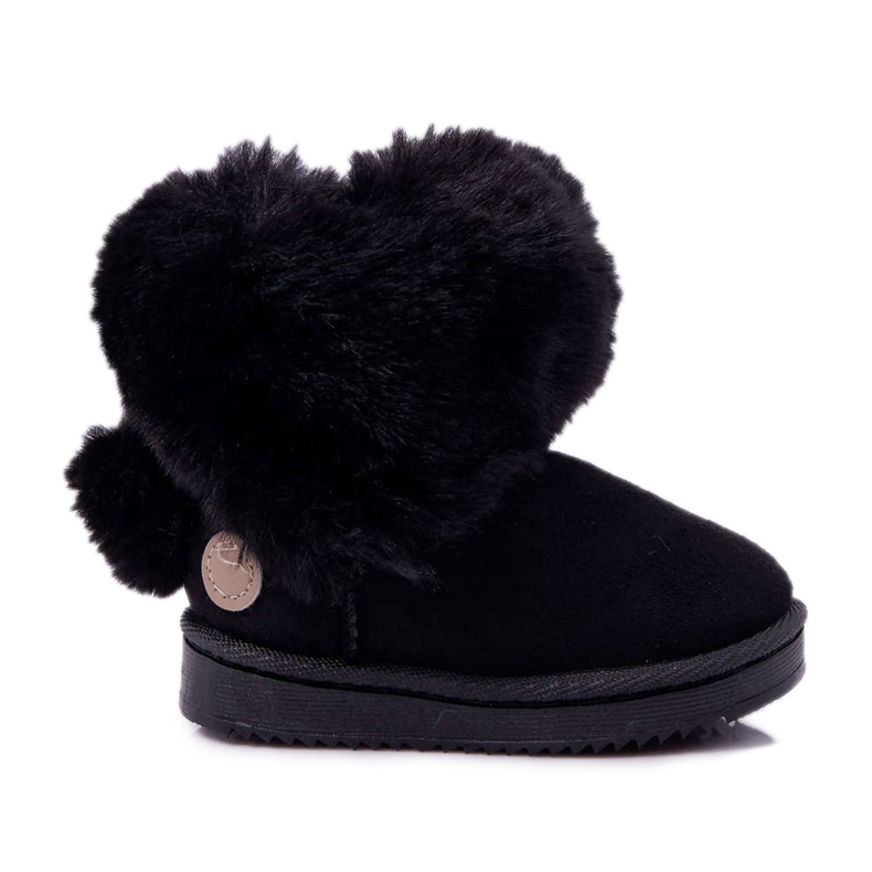 FRROCK Stivali da neve per bambini con pelliccia Kiks neri nero