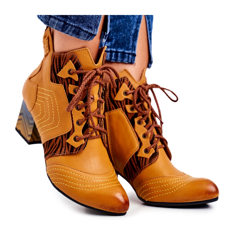 Stivali Donna Pelle Maciejka Giallo 03194 marrone multicolore