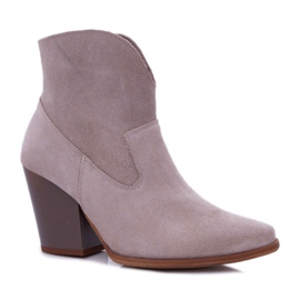 Stivali Donna Con Tacco Alto Camoscio Light Cappuccino Nicole 2433 beige