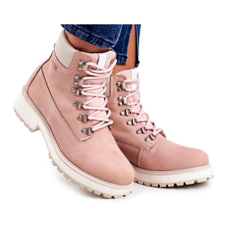 Stivali da donna Trappers Big Star Pastel Pink EE274034 rosa