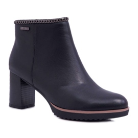 Stivali da donna con tacco alto in pelle Big Star Black BB274618 nero