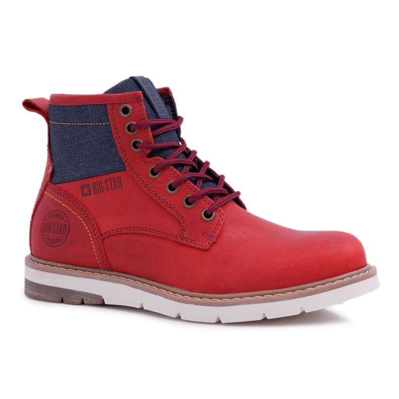Stivali da donna Trappers Big Star Pelle Bordeaux EE274006 rosso