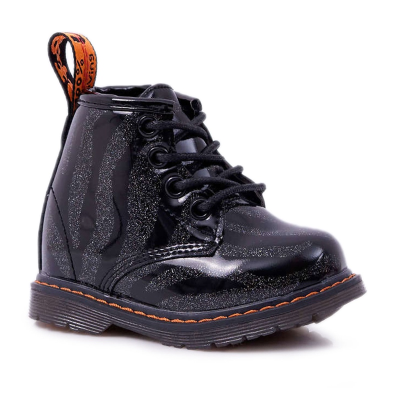 FRROCK Stivali per bambini Laccati con cerniera Nero Omua