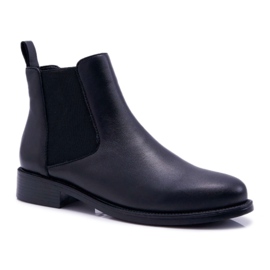 S.Barski Stivaletti Donna Stivaletti Chelsea Tacco Piatto Pelle Nero Barski W1901