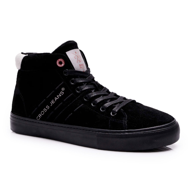 Sneakers Uomo High Cross Jeans Pelle Scamosciata Nere EE1R4057C nero