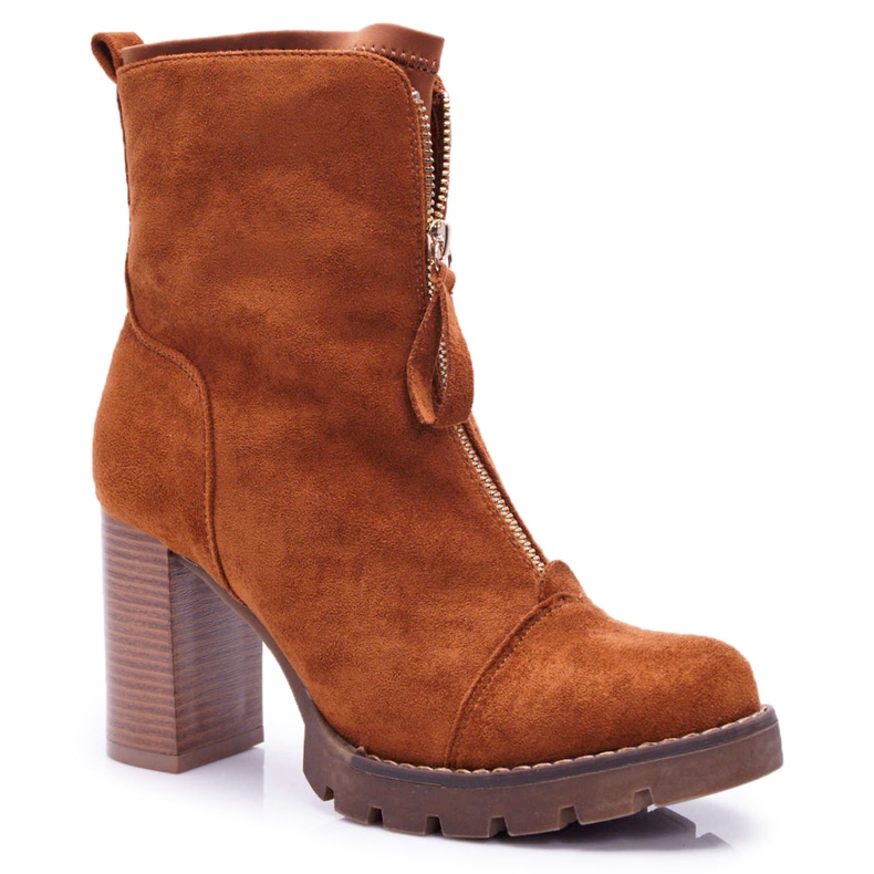 FE1 Stivali da donna con tacco alto Camel Frann marrone
