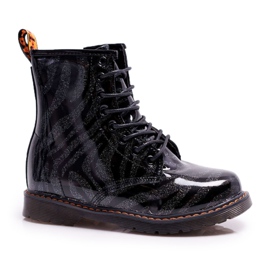 FRROCK Stivali da bambino laccati con cerniera neri Omua nero
