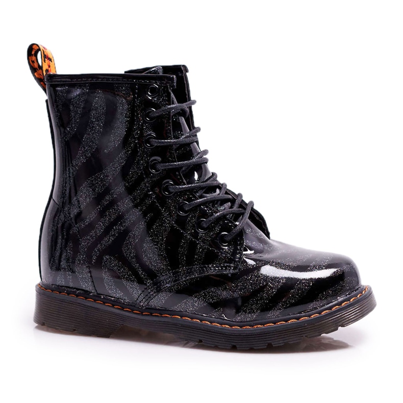 FRROCK Stivali da bambino laccati con cerniera neri Omua nero