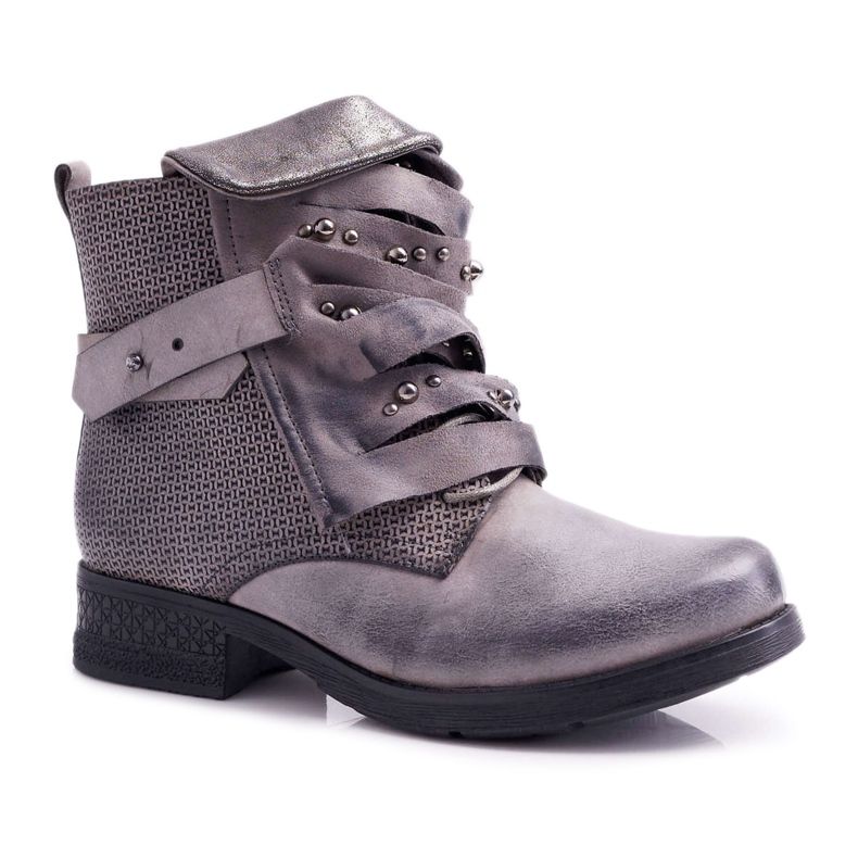 FG2 Stivali Donna Tacco Piatto Warm Grey Debra grigio