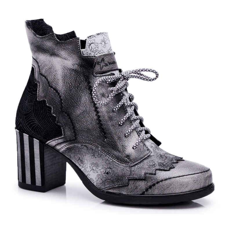 Stivali da donna in pelle Maciejka grigi 03190 grigio