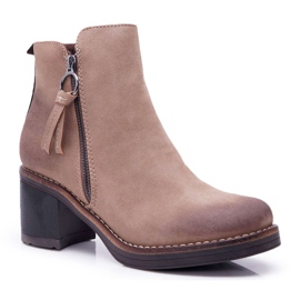 FRJEIN Stivali Da Donna Con Tacco Caldo Feltro Beige Delia