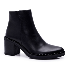 IdealDept Stivali da donna con tacco nero Duo