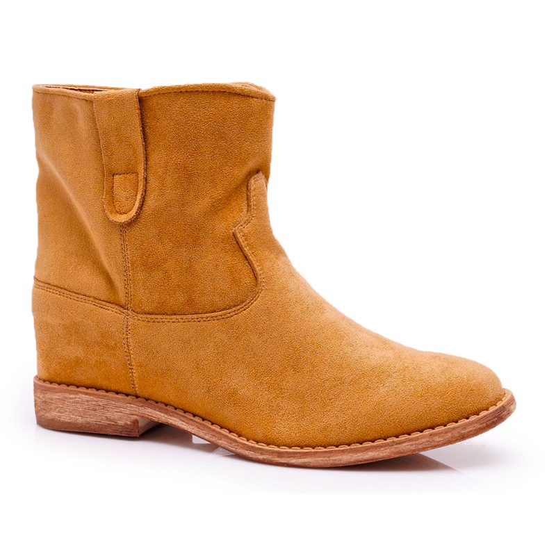MSMG Stivali con zeppa da donna Camel Evana marrone