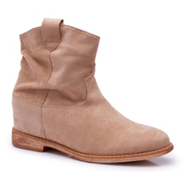 MSMG Stivaletti Donna Beige Ellen