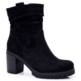 FB2 Stivali Donna Con Tacco Camoscio Nero Celma