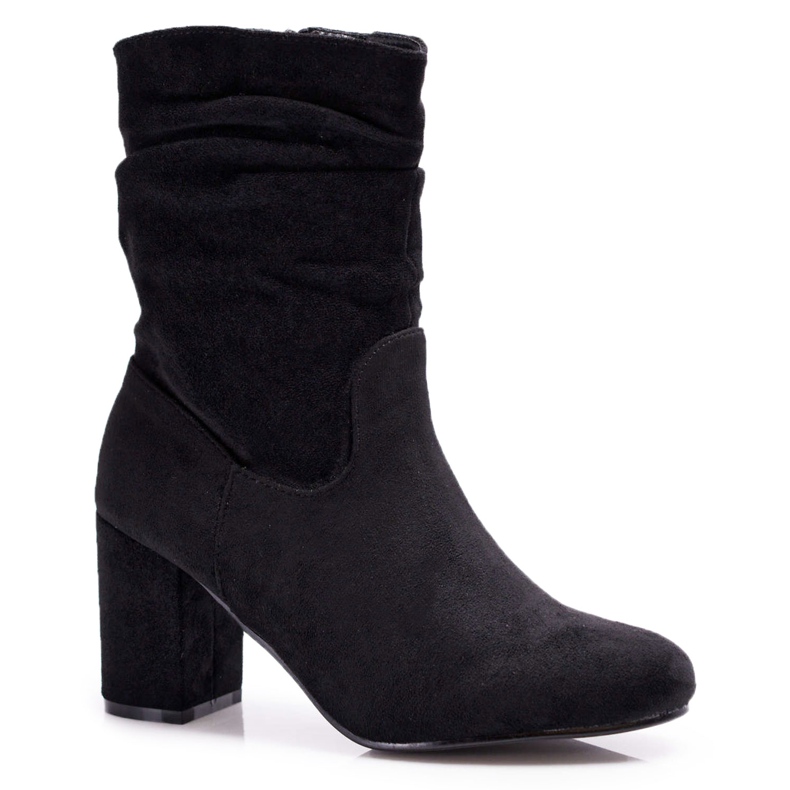 FRJ Stivali Donna Con Tacco Camoscio Nero Endless