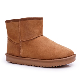 FRJ Stivali da neve caldi da donna Camel Puffen marrone