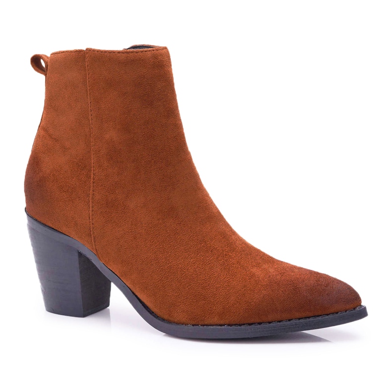 Moow Stivali Donna Con Tacco Camoscio Cammello Niki marrone