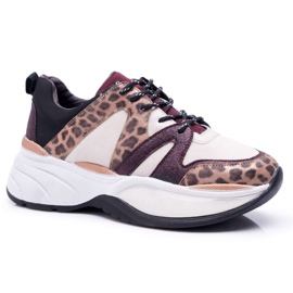 Scarpe Sportive Donna Pelle Di Serpente Bordeaux Larey rosso