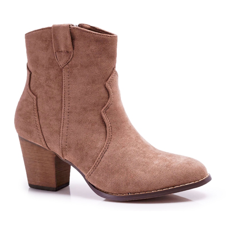BUGO Stivali da donna con tacco Stivali da cowboy Khaki Nutriso cachi