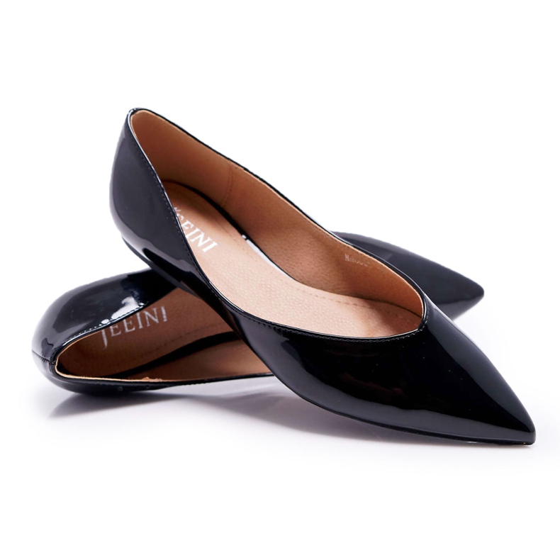 FRJEIN Ballerine da donna laccate in Spitz Black Tell Me nero