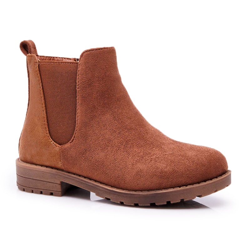 POPA Stivali da bambino con Tacco Piatto Camel Mergolo marrone