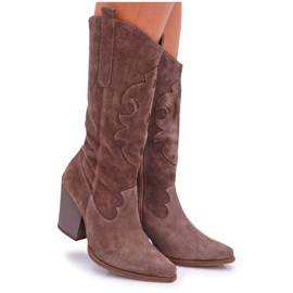 Stivali da donna sul Cowboy Cappuccino Brunt marrone